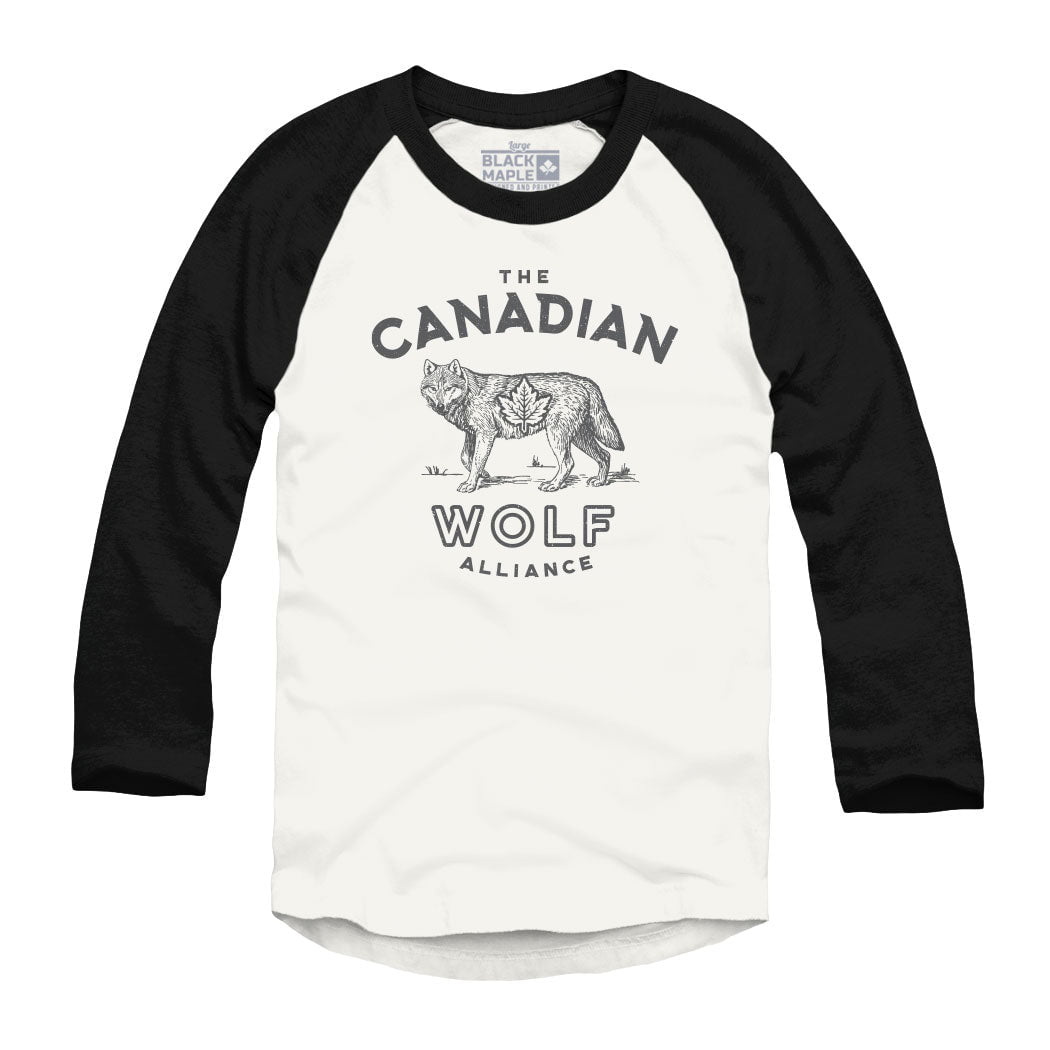 Canadian Wolf Alliance Raglan Baseball Shirt
