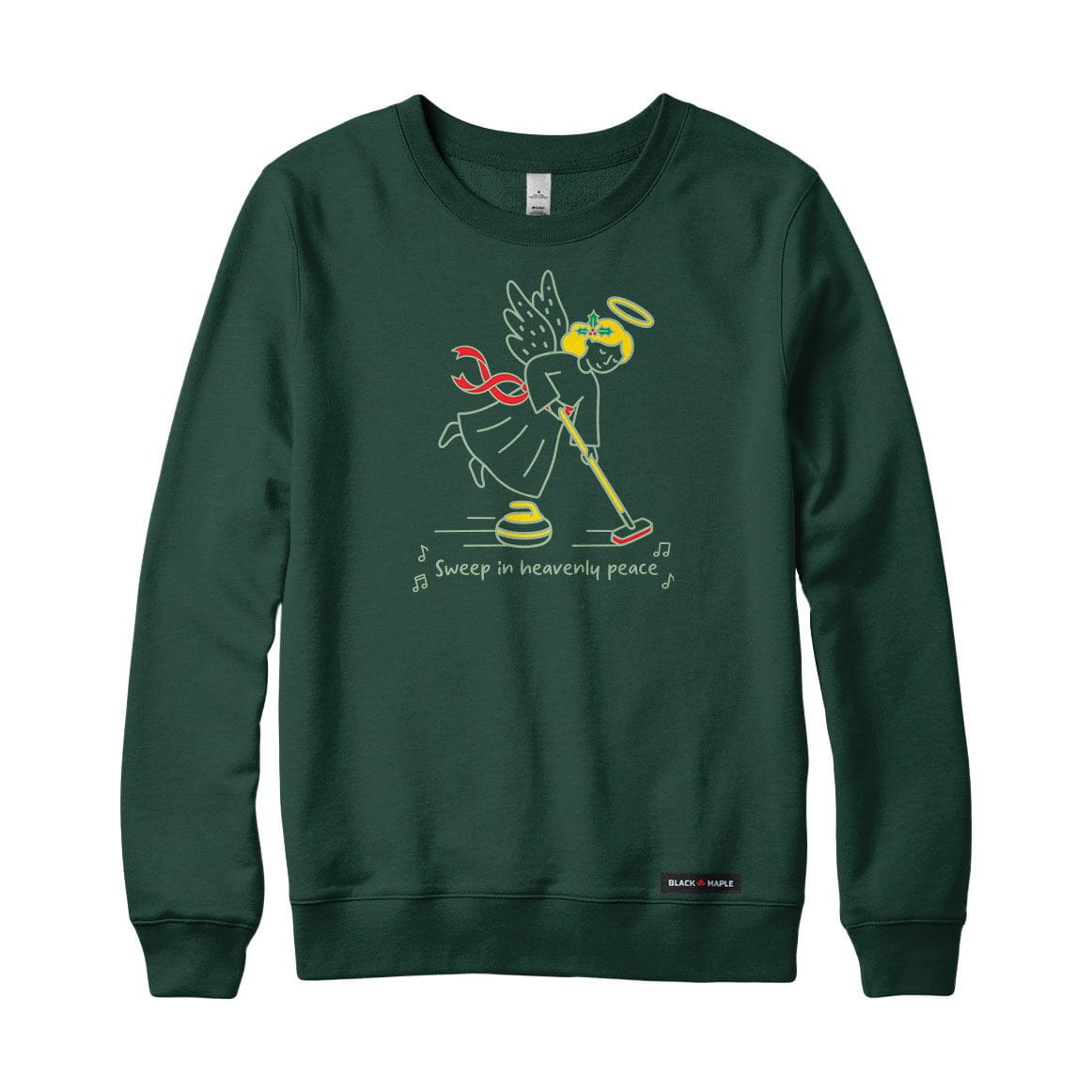 Christmas Curling Angel Crewneck Sweatshirt
