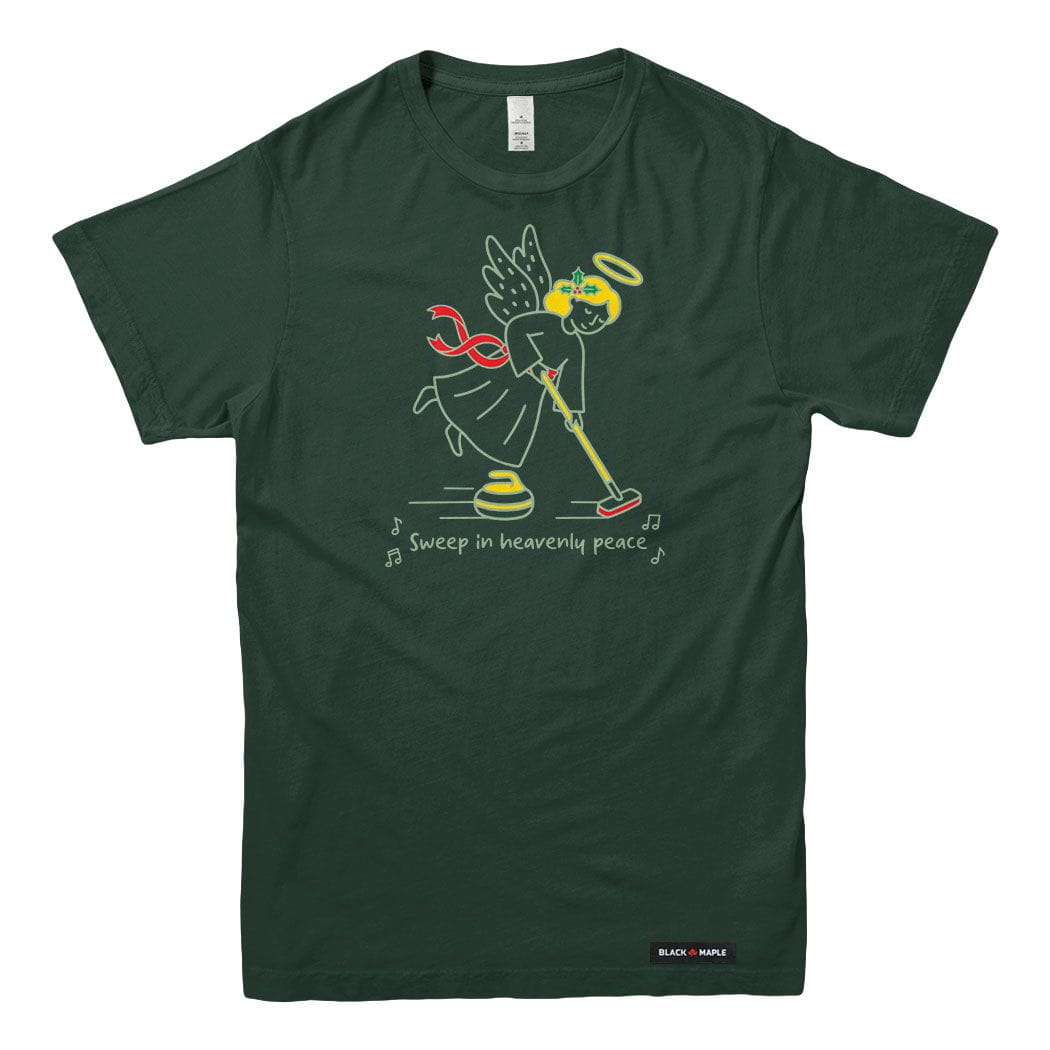 Christmas Curling Angel Mens T-shirt