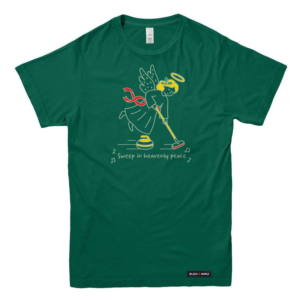 Christmas Curling Angel Mens T-shirt