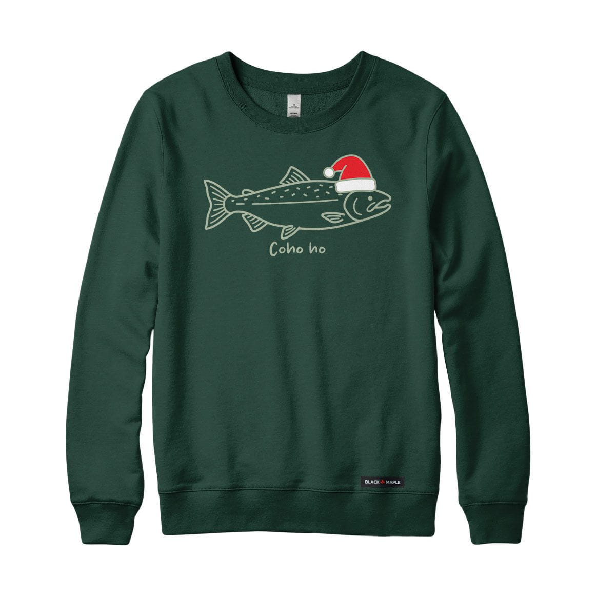 Coho Ho Christmas Salmon Crewneck Sweatshirt