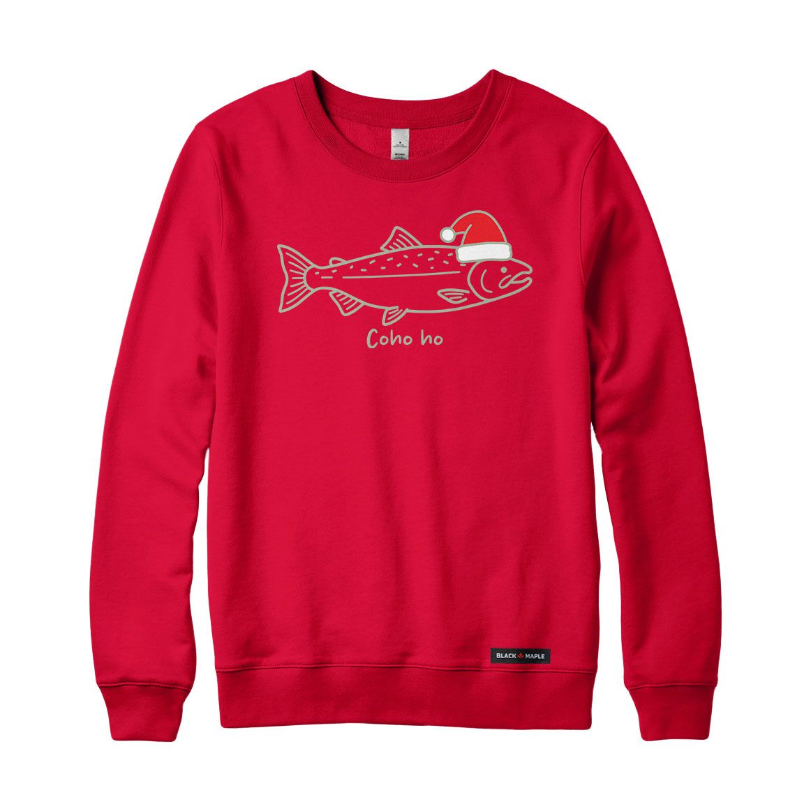 Coho Ho Christmas Salmon Crewneck Sweatshirt