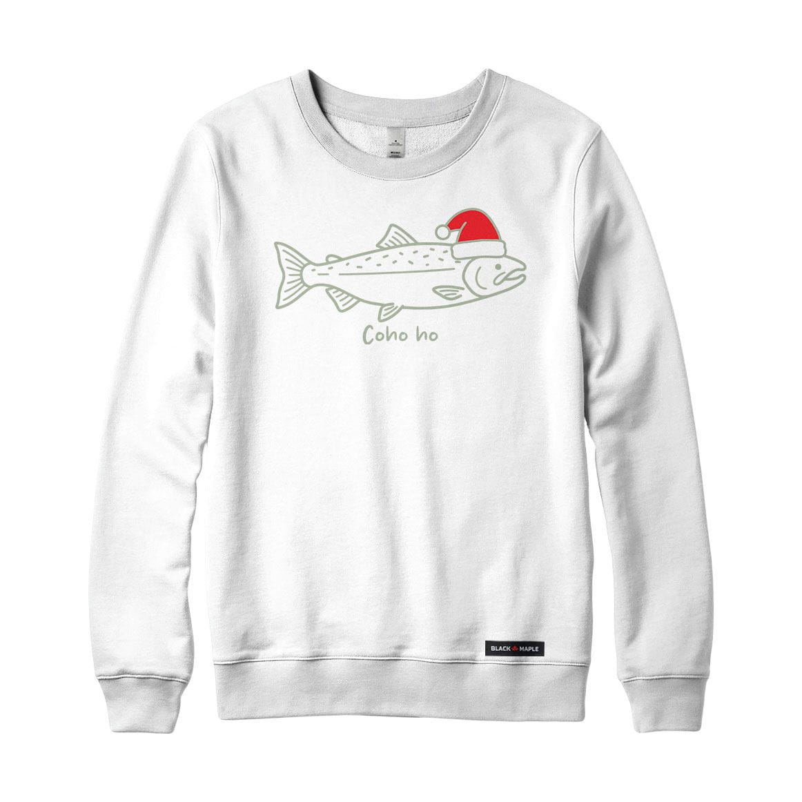 Coho Ho Christmas Salmon Crewneck Sweatshirt