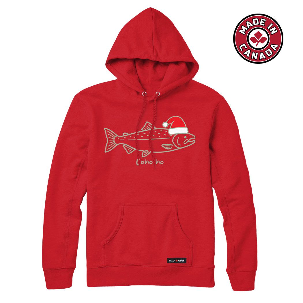 Coho Ho Christmas Salmon Hoodie
