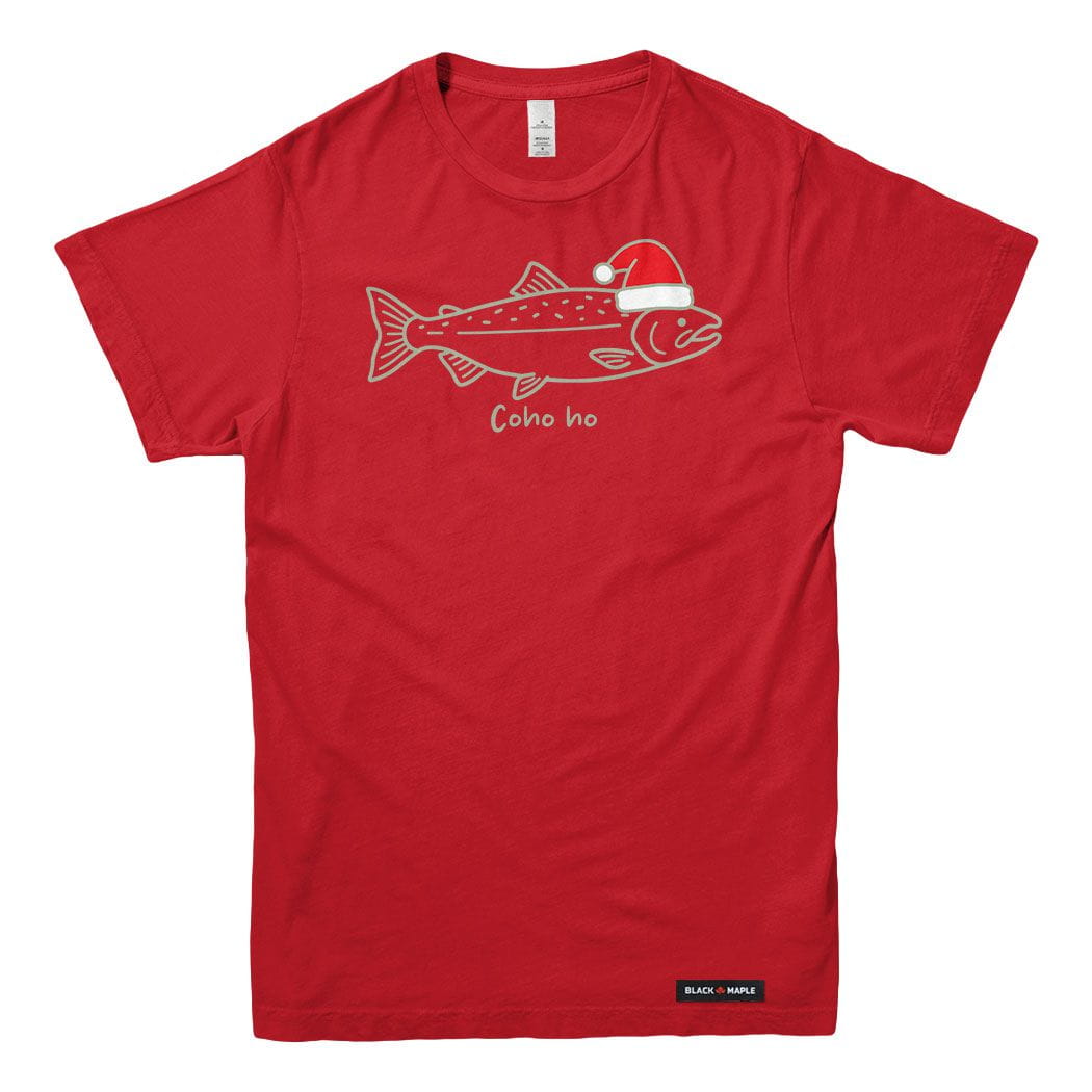 Coho Ho Christmas Salmon Mens T-shirt