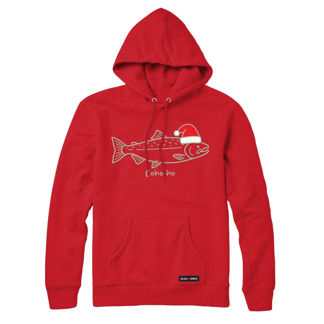 Coho Ho Christmas Salmon Hoodie