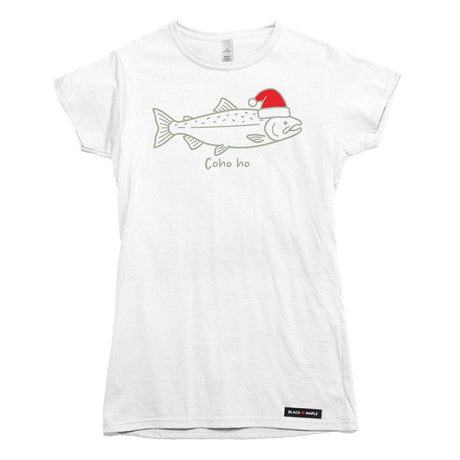 Coho Ho Christmas Salmon Womens T-shirt