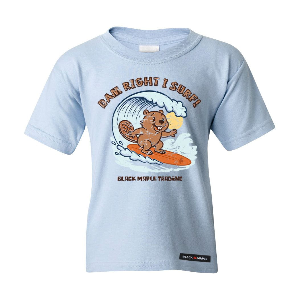 Dam Right I Surf Beaver Kids T-shirt