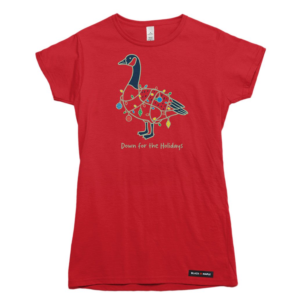 Down for the Holidays Canada Goose Womens T-shirt