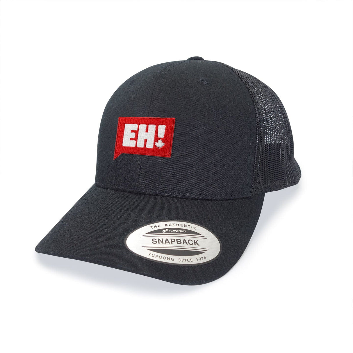 Eh! Logo Embroidered Curved Brim Trucker Cap