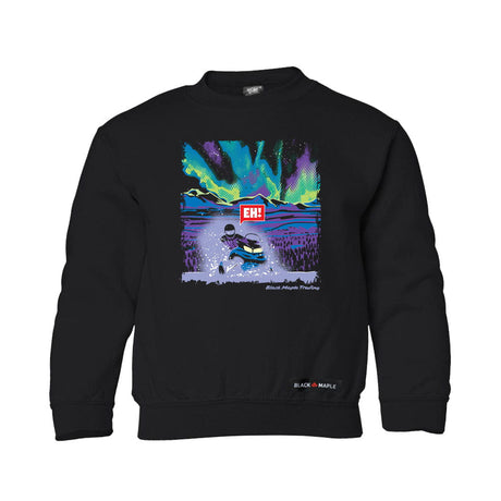 Eh! Snowmobile Northern Lights Kids Sweatshirt or Hoodie