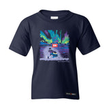 Eh! Snowmobile Northern Lights Kids T-shirt