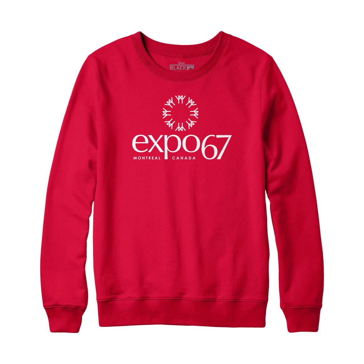 Expo 67 Vertical White Logo Sweatshirt and Hoodie