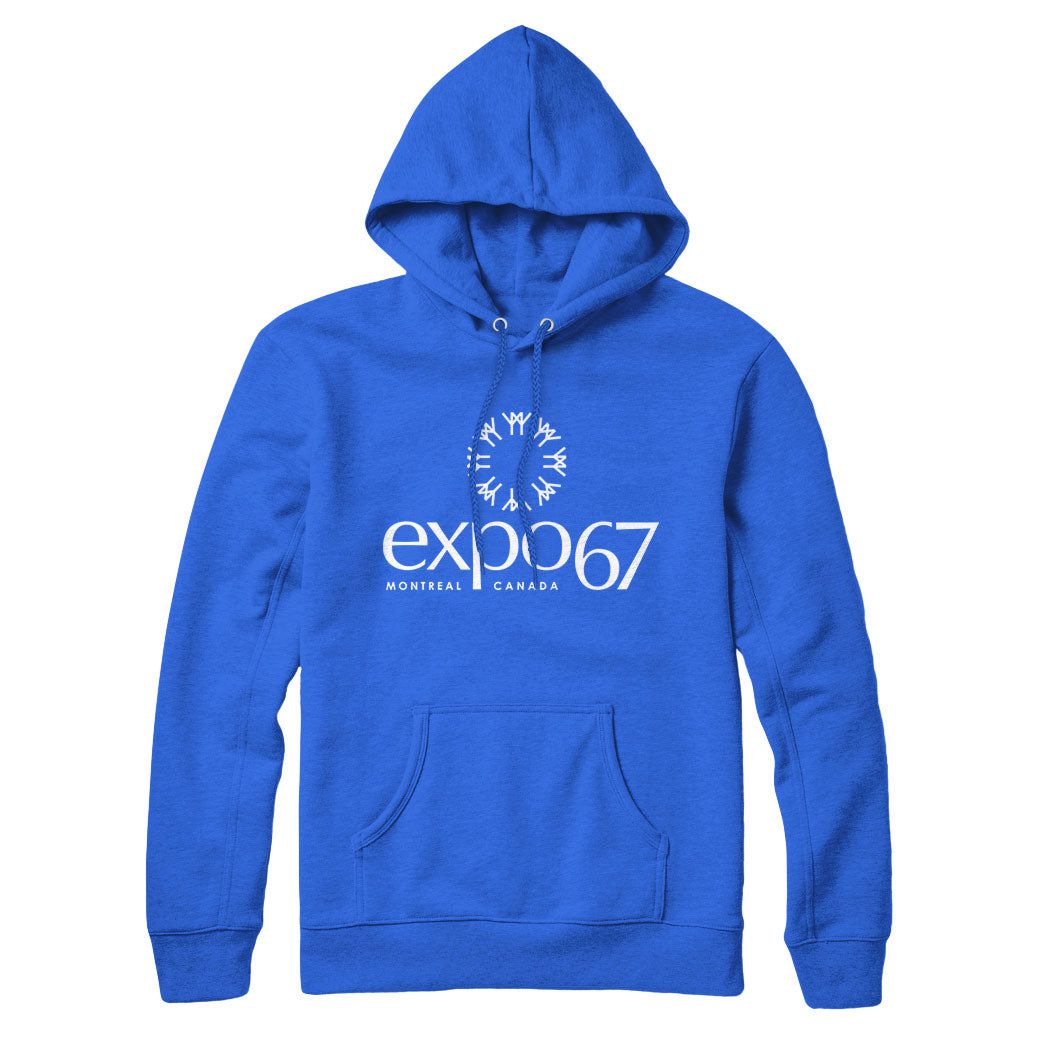 Expo 67 Vertical White Logo Sweatshirt and Hoodie