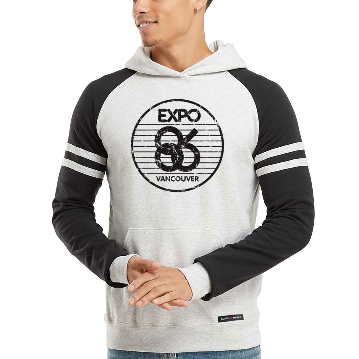 Expo 86 Stripe Logo Varsity Hooded Sweatshirt