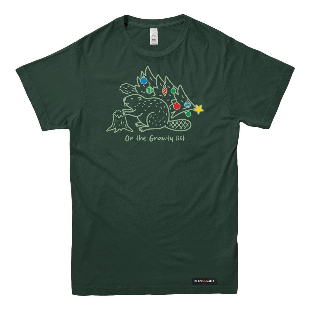 Gnawty List Christmas Beaver Mens T-shirt