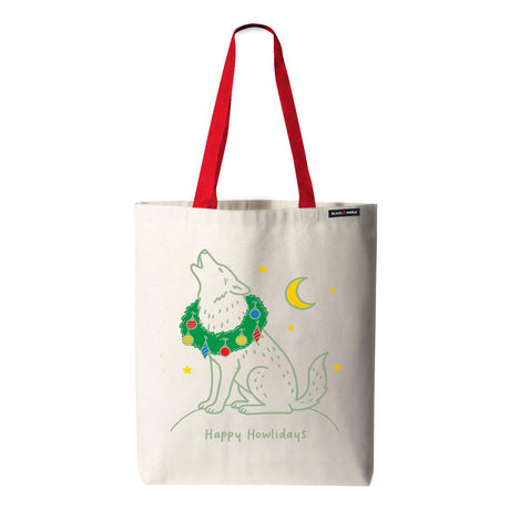 Happy Howlidays Christmas Wolf Tote Bag