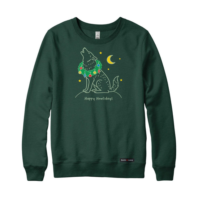 Happy Howlidays Christmas Wolf Crewneck Sweatshirt