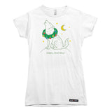 Happy Howlidays Christmas Wolf Womens T-shirt