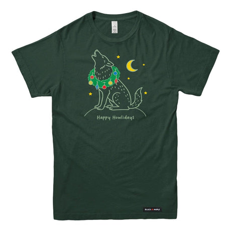 Happy Howlidays Christmas Wolf Mens T-shirt