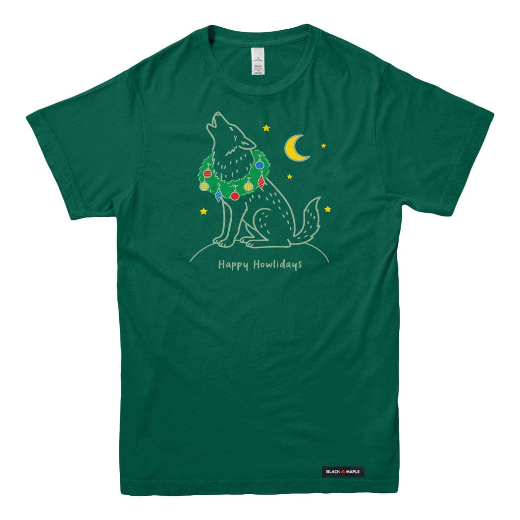 Happy Howlidays Christmas Wolf Mens T-shirt