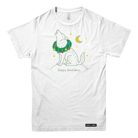 Happy Howlidays Christmas Wolf Mens T-shirt
