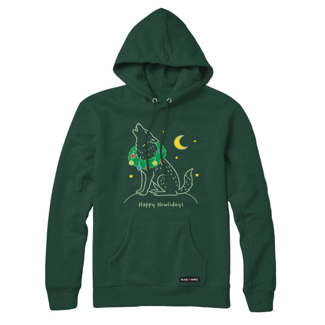 Happy Howlidays Christmas Wolf Hoodie