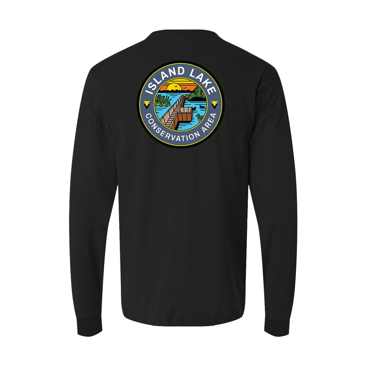 Island Lake Conservation Area Front & Back Print Long Sleeve T-Shirt | Credit Valley Parks