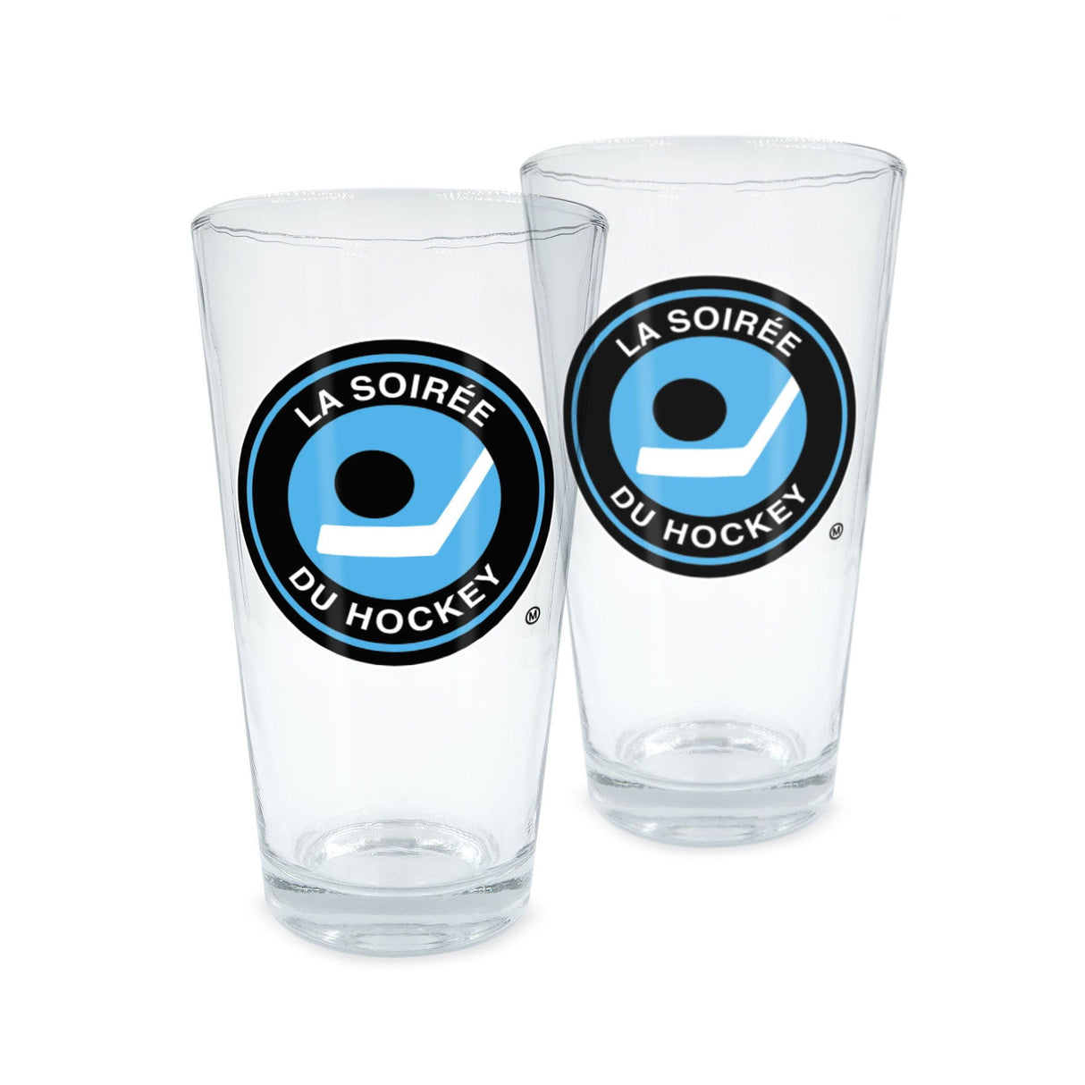 La Soiree Du Hockey 16 oz Pint Glass Pair