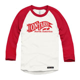 Lake Ontario North America Flag Raglan Baseball Shirt