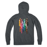 Laurentien Coloured Pencils Zip Hoodie