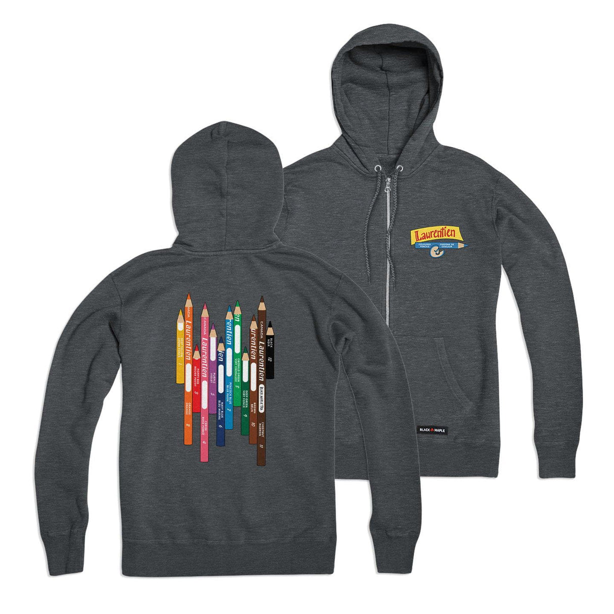 Laurentien Coloured Pencils Zip Hoodie