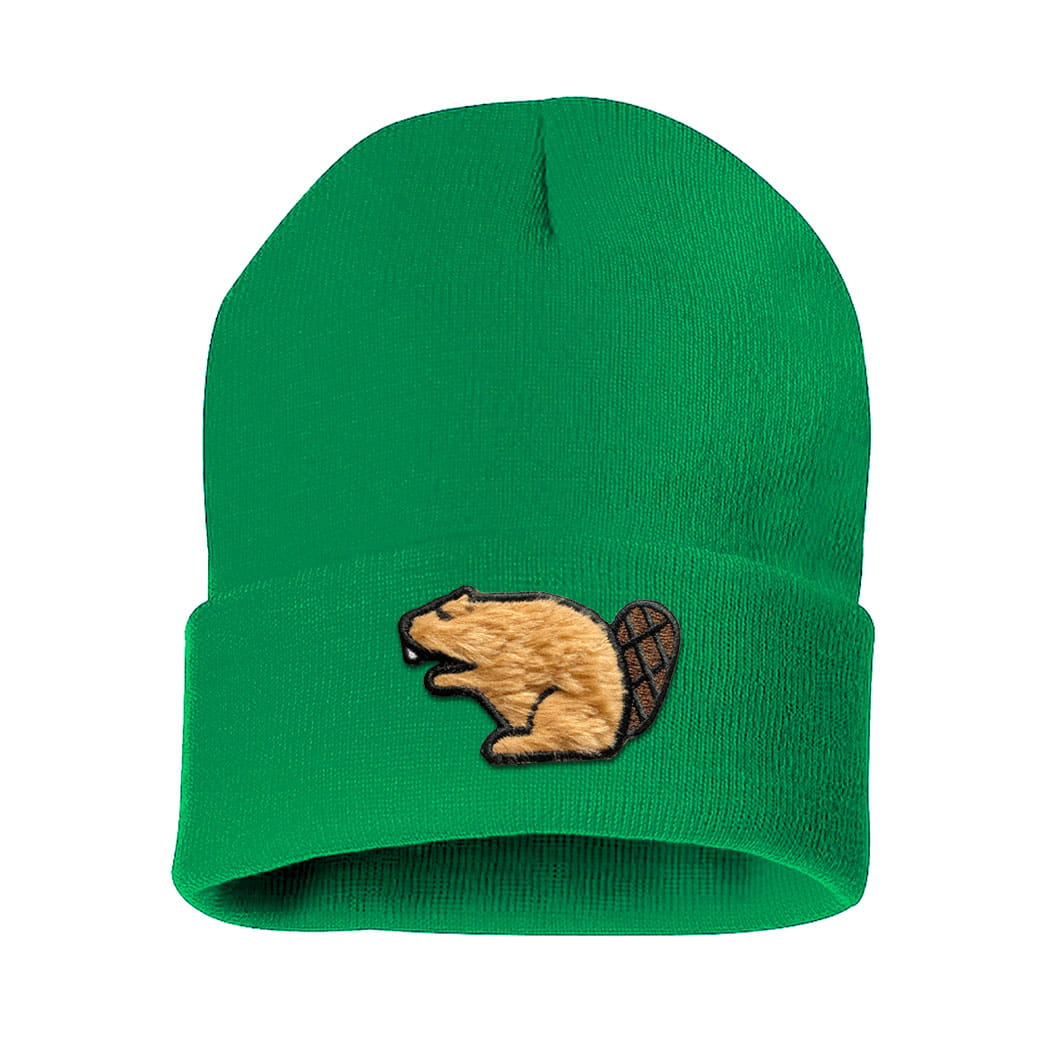 Lucky Beaver Patch Cuff Knit Tuque
