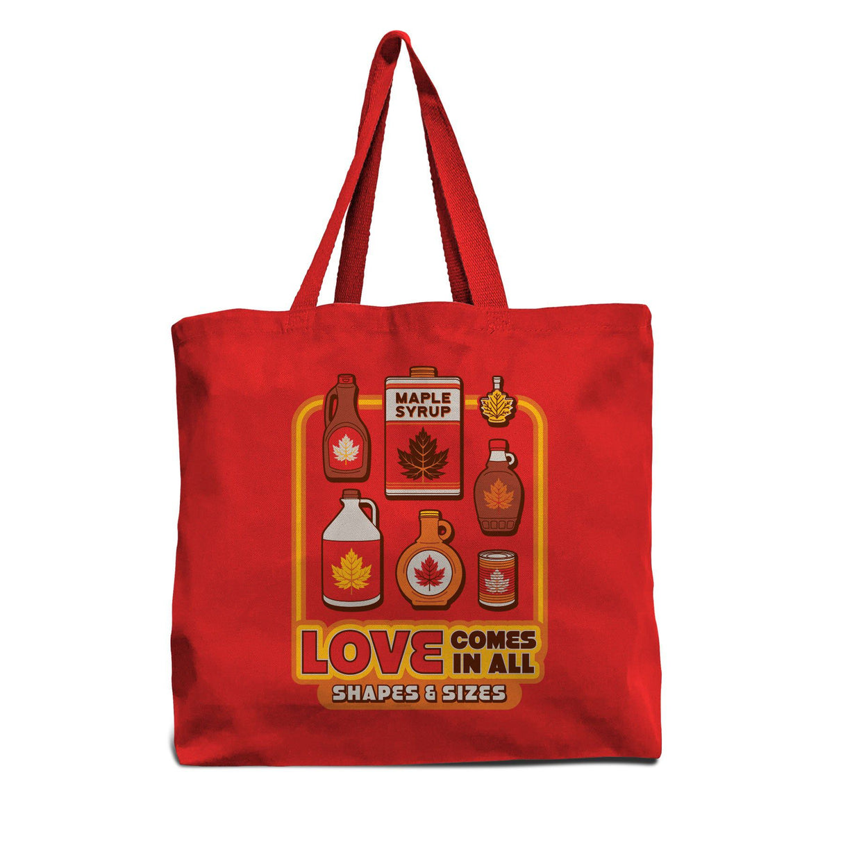 Maple Syrup Shapes and Sizes Canvas Tote Bag