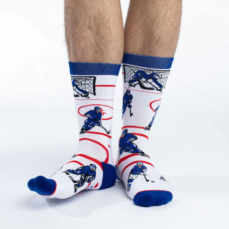 Men's Game Day Blue & White Hockey Socks
