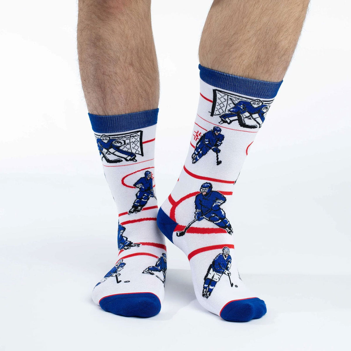 Men's Game Day Blue & White Hockey Socks