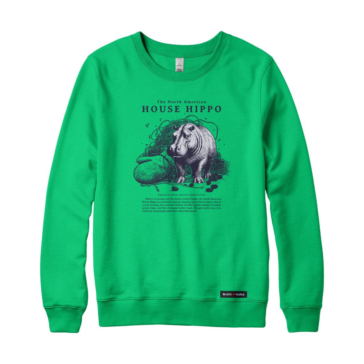 トップス House on the Hill / Sweatshirt North American House Hippo Sweatshirt or Hoodie – Black Maple