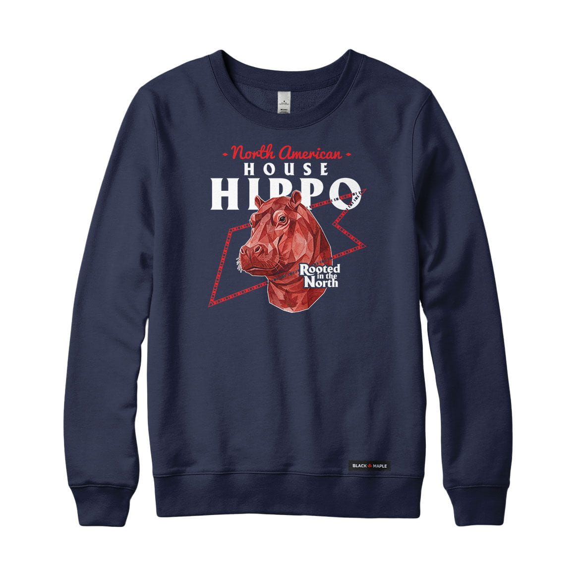 North American House Hippo Low Poly Bust Sweatshirt or Hoodie