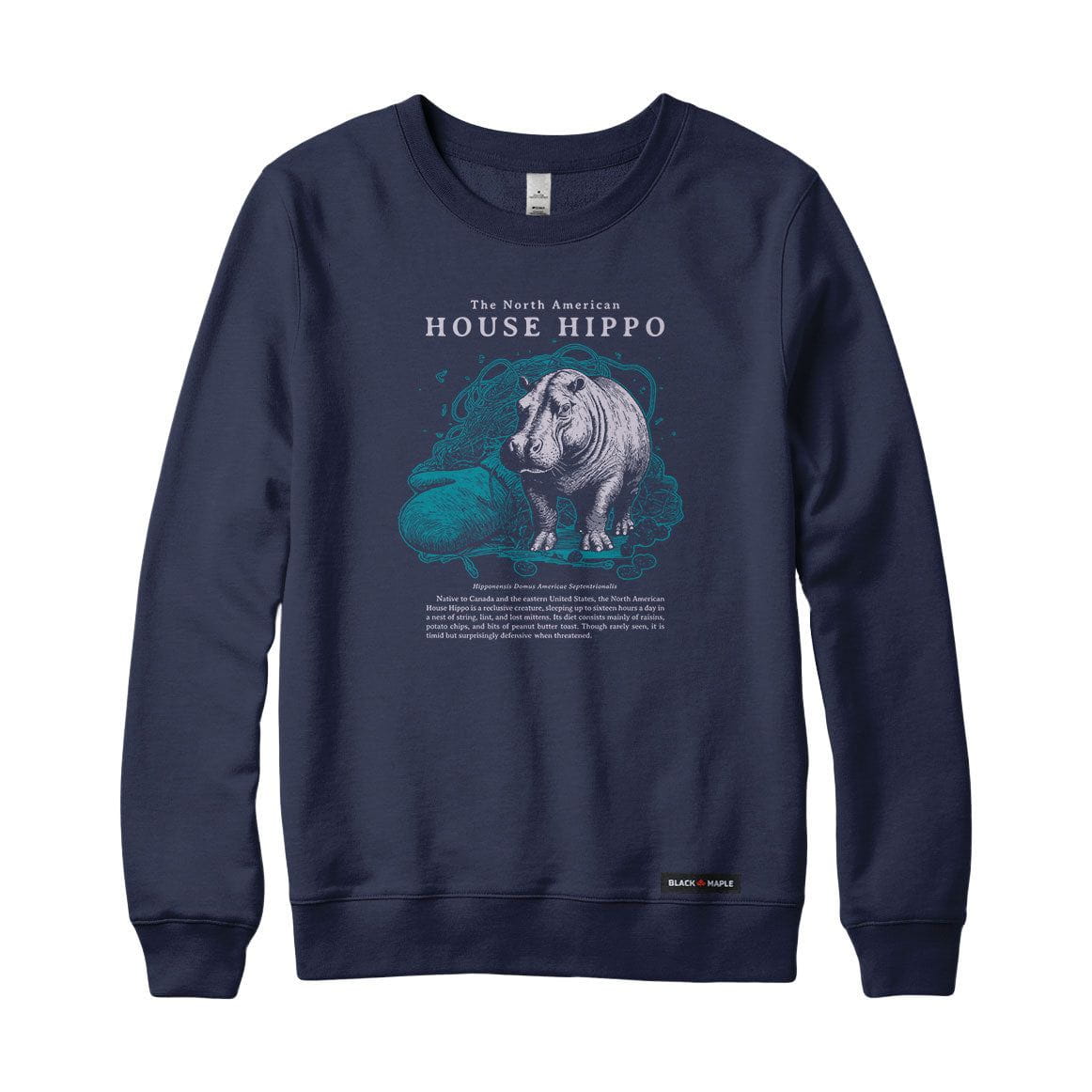 トップス House on the Hill Sweatshirt 100 North American House Hippo Sweatshirt or Hoodie – Black Maple