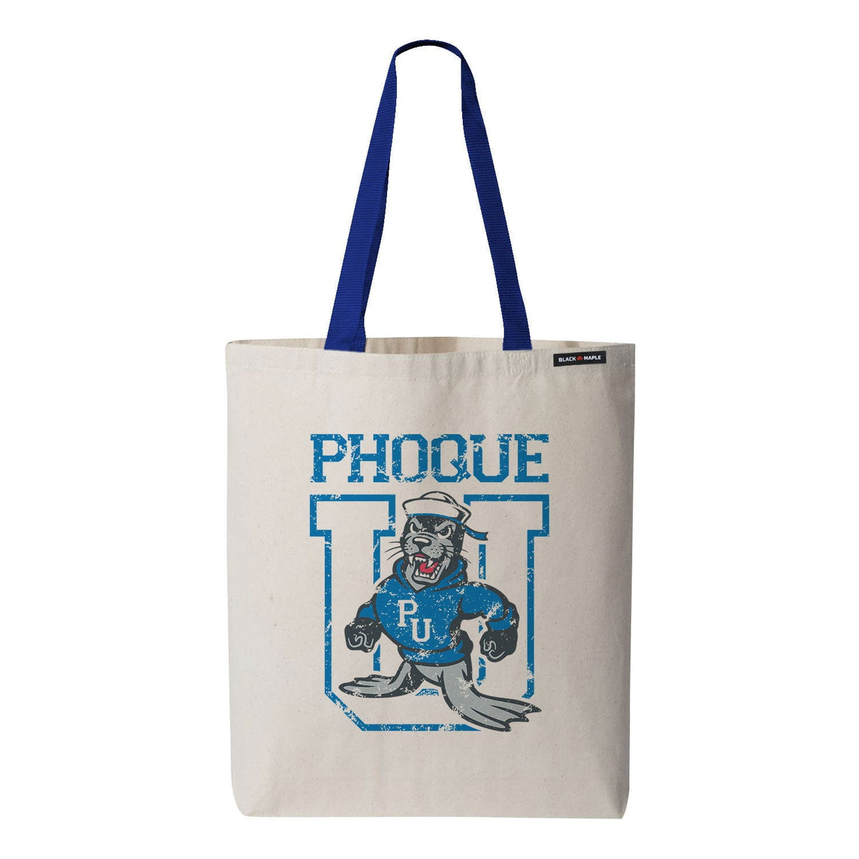 Phoque University Mascot Logo Tote Bag