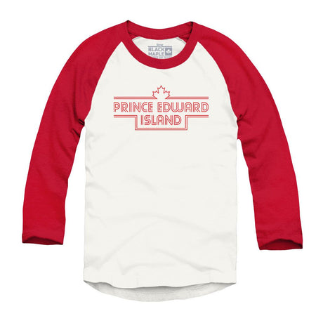 Prince Edward Island Retro Stripe Raglan Baseball Shirt