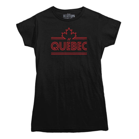 Quebec Maple Leaf Retro Stripe T-shirt