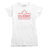 Quebec Maple Leaf Retro Stripe T-shirt