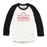 Quebec Maple Leaf Retro Stripe Raglan Baseball Shirt