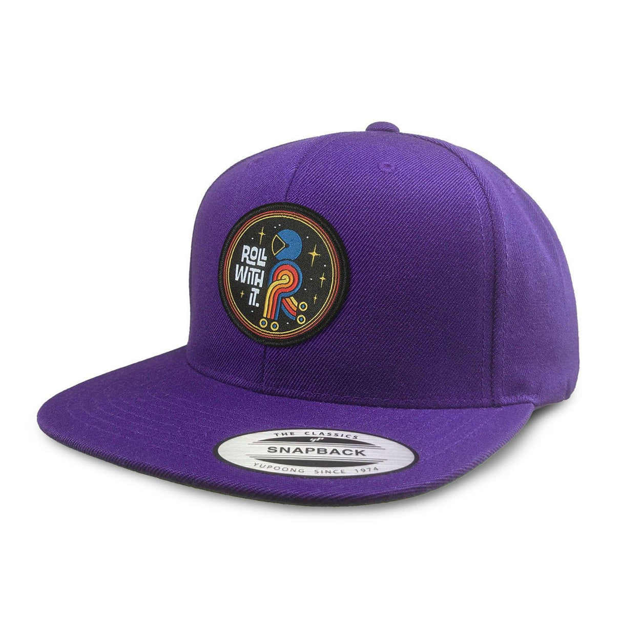 Roll With It Rollerskating Flat Brim Snapback Cap