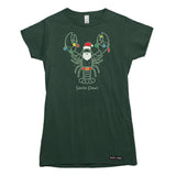 Santa Claws Christmas Lobster Womens T-shirt