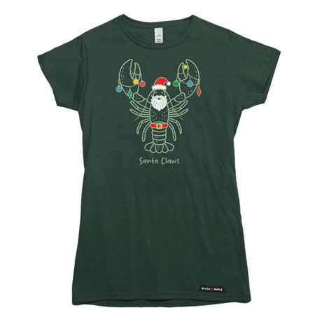 Santa Claws Christmas Lobster Womens T-shirt