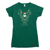 Santa Claws Christmas Lobster Womens T-shirt