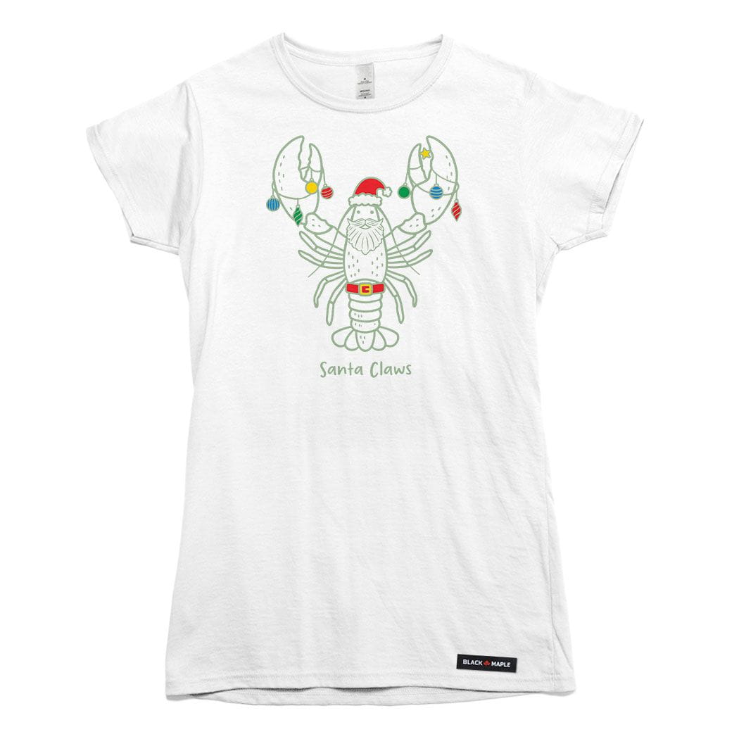 Santa Claws Christmas Lobster Womens T-shirt