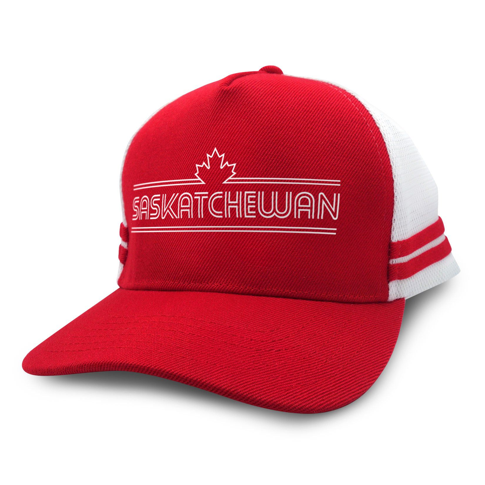 Saskatchewan Retro Stripe Trucker Cap – Black Maple Trading Co.